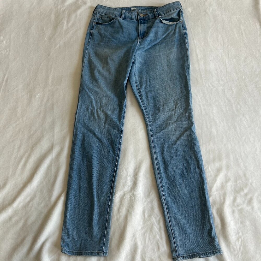 OLD NAVY POWER STRAIGHT Women's Blue Jeans Size 10 Long